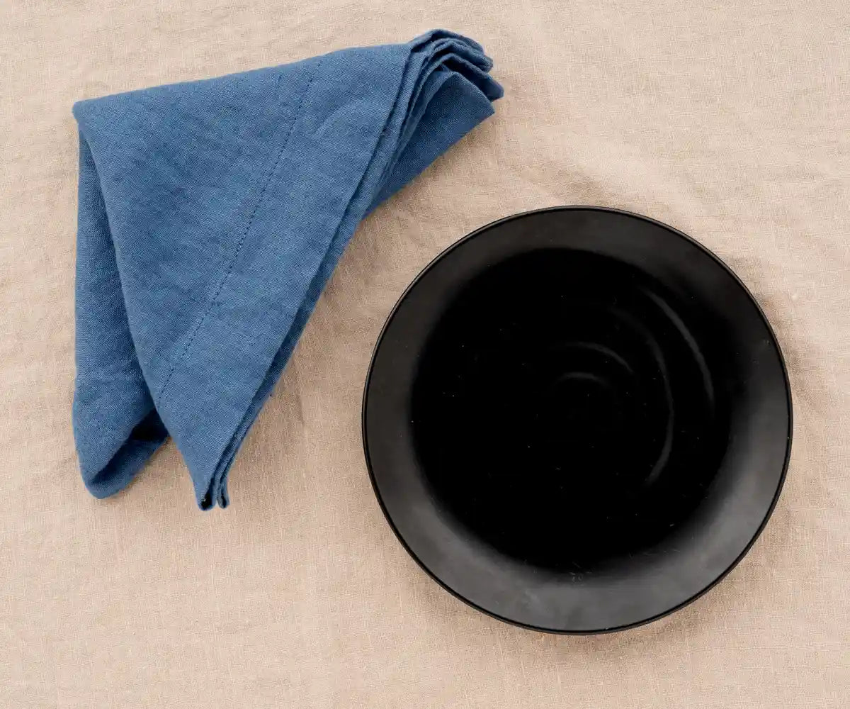 Blue Linen Napkins Set of 4