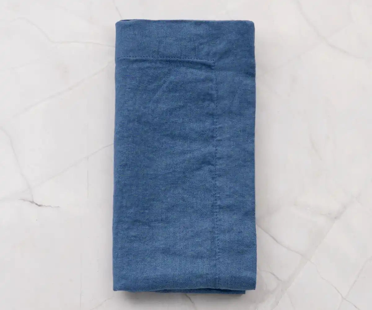 Blue Linen Napkins Set of 4