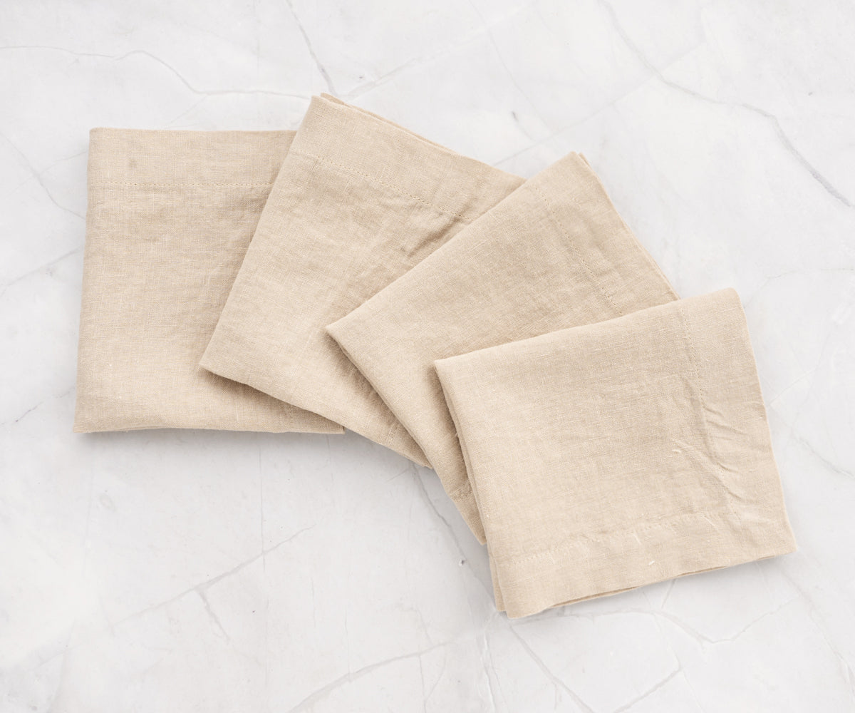 Cocktail Napkins - 100% Pure Linen