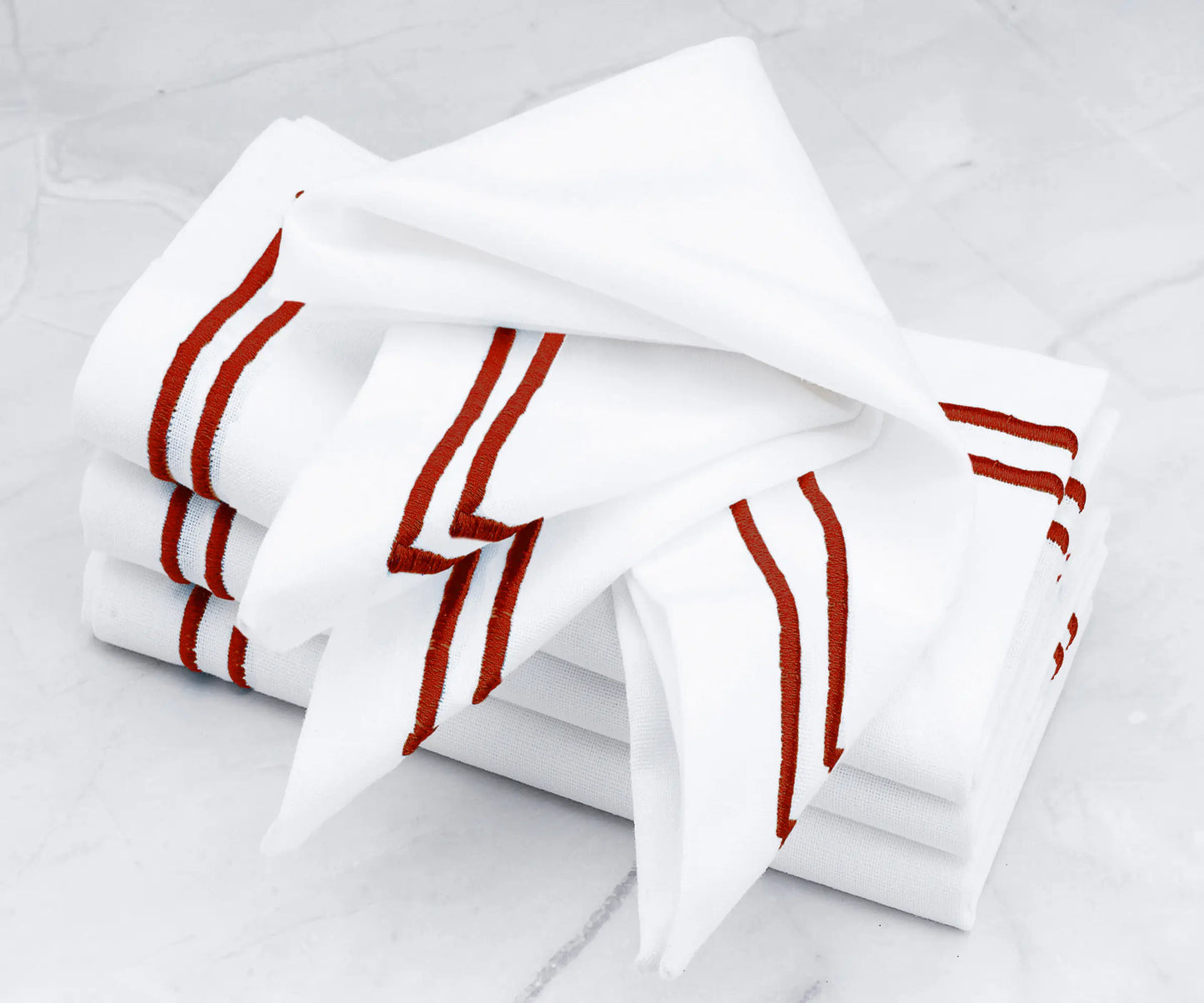 Magenta Double Line Embroidery Napkins