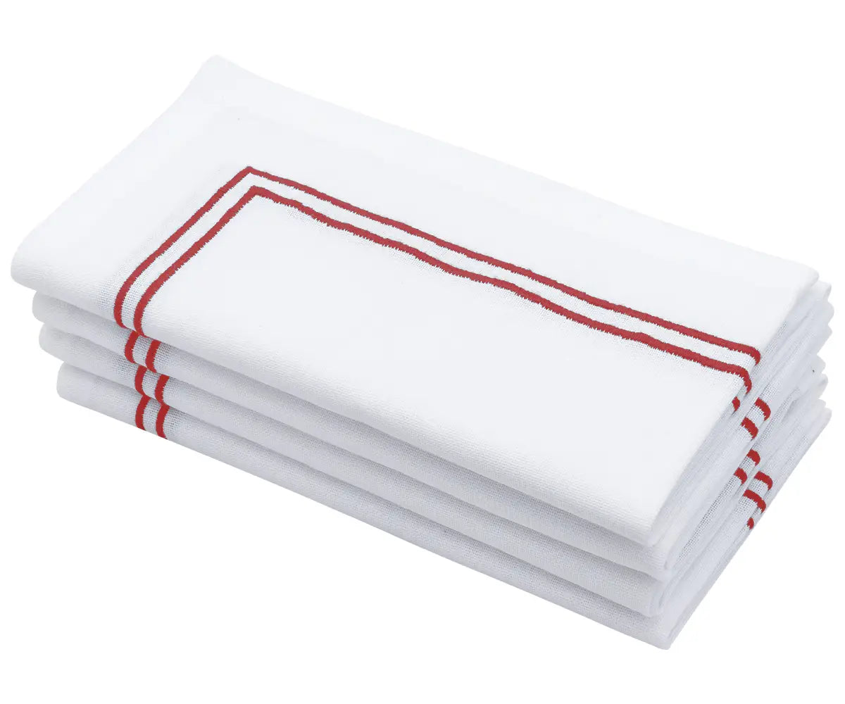Magenta Double Line Embroidery Napkins