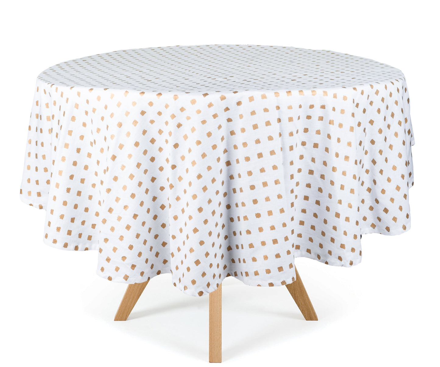 White TableCloth - Metallic Printed