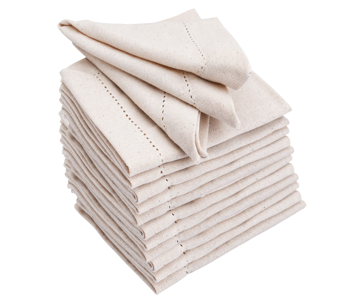Natural Cotton Cocktail Napkins - 10 Inch