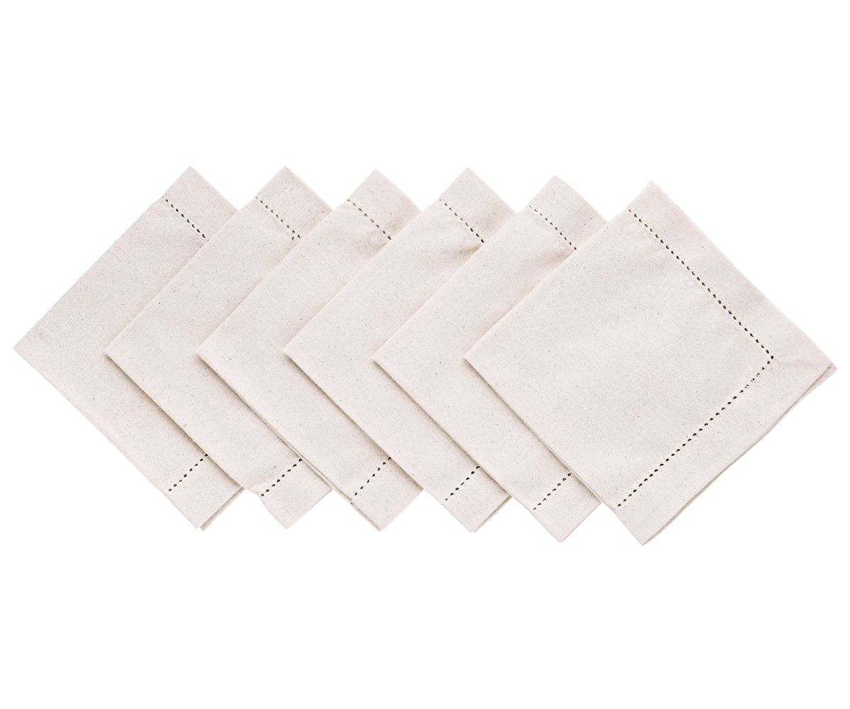 Natural Cotton Cocktail Napkins - 10 Inch