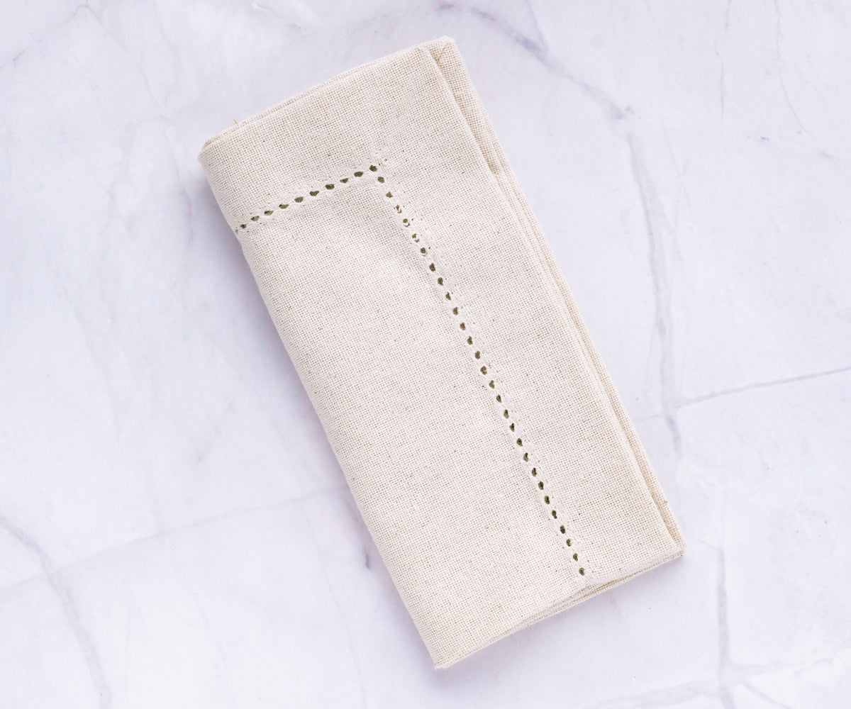 Natural Cotton Cocktail Napkins - 10 Inch