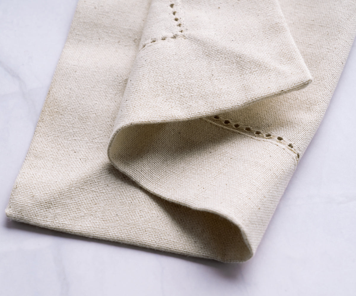 Natural Cotton Cocktail Napkins - 10 Inch