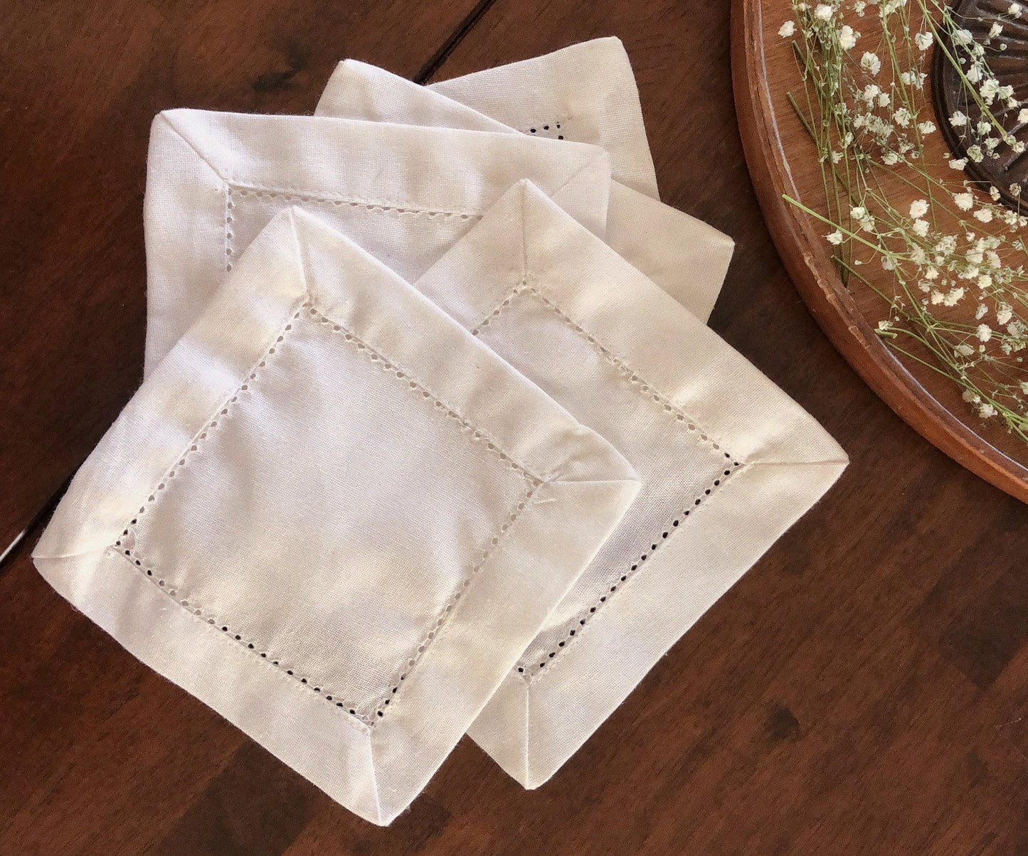 Natural Cotton Cocktail Napkins - 10 Inch