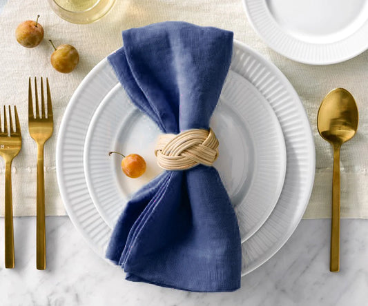 Navy Blue Linen Napkins