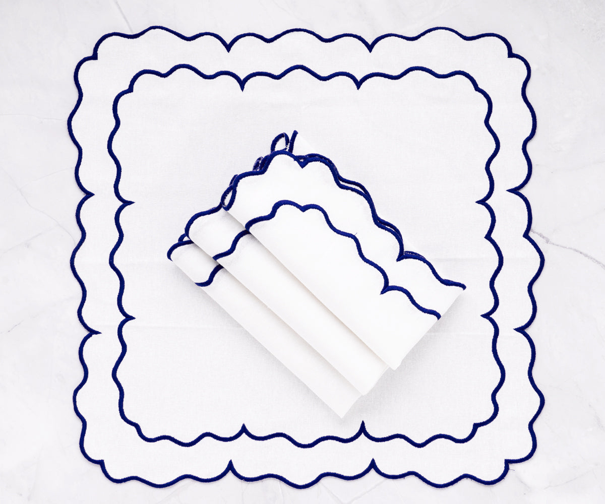 Scallop Trim Napkins - 100% Linen