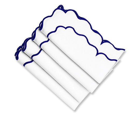 Blue Scalloped Napkins - Bulk Napkins