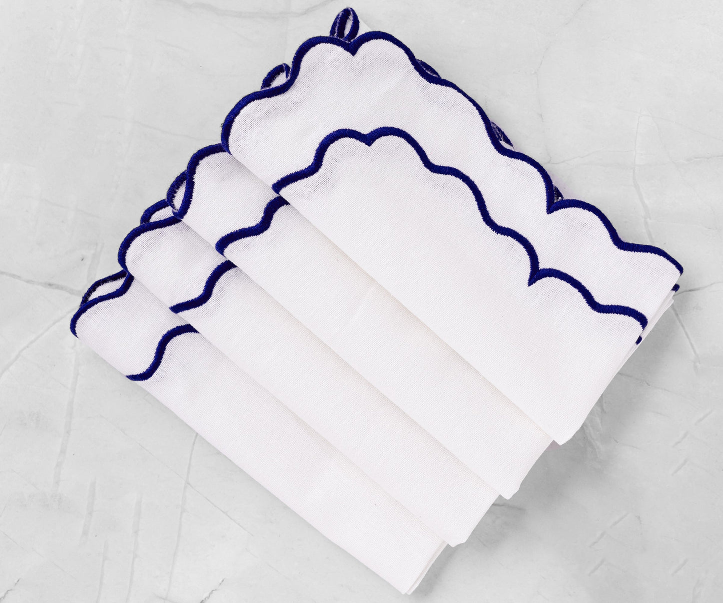 Scallop Trim Napkins - 100% Linen