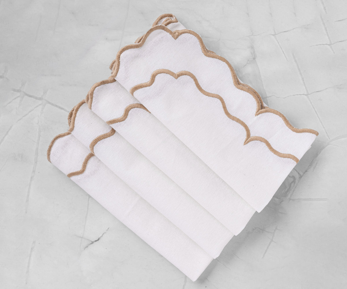 Scalloped Napkins - Cloth Napkins for Wedding
