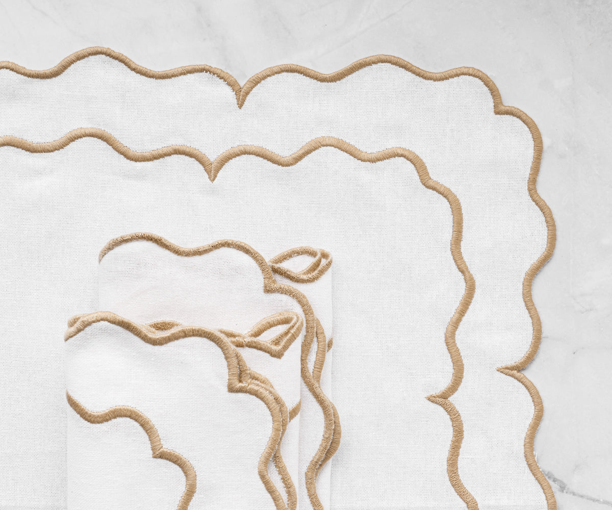 Scallop Trim Napkins - 100% Linen