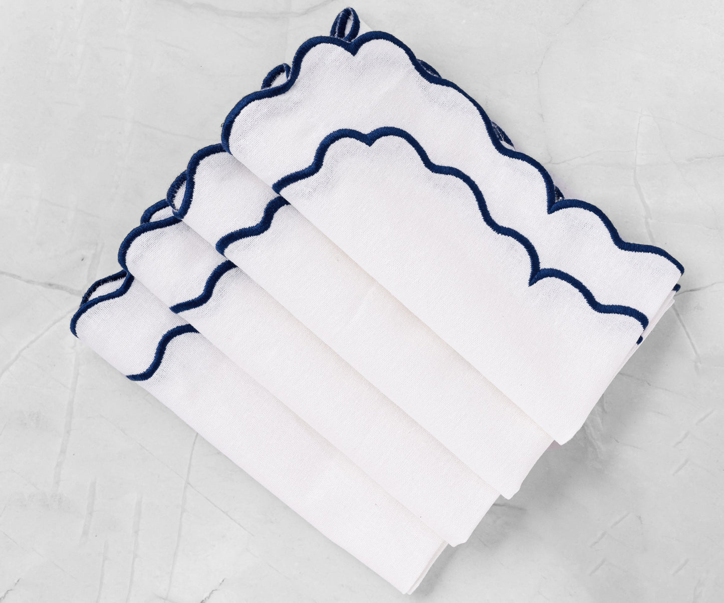 Scallop Trim Napkins - 100% Linen