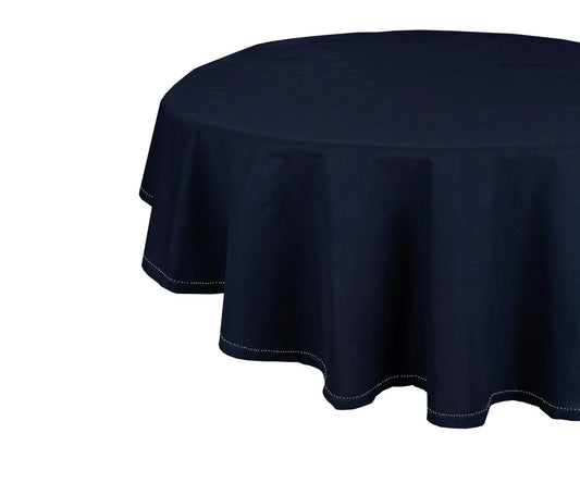 Navy Tablecloths with Hemstitch