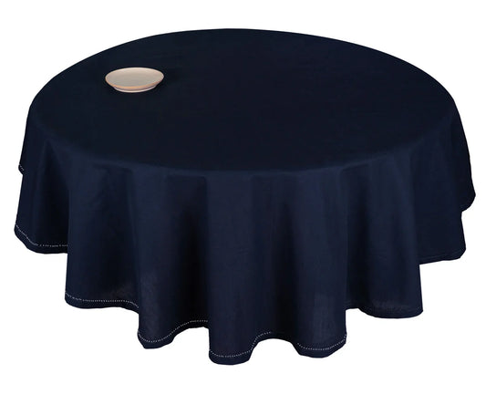 Navy Tablecloths with Hemstitch