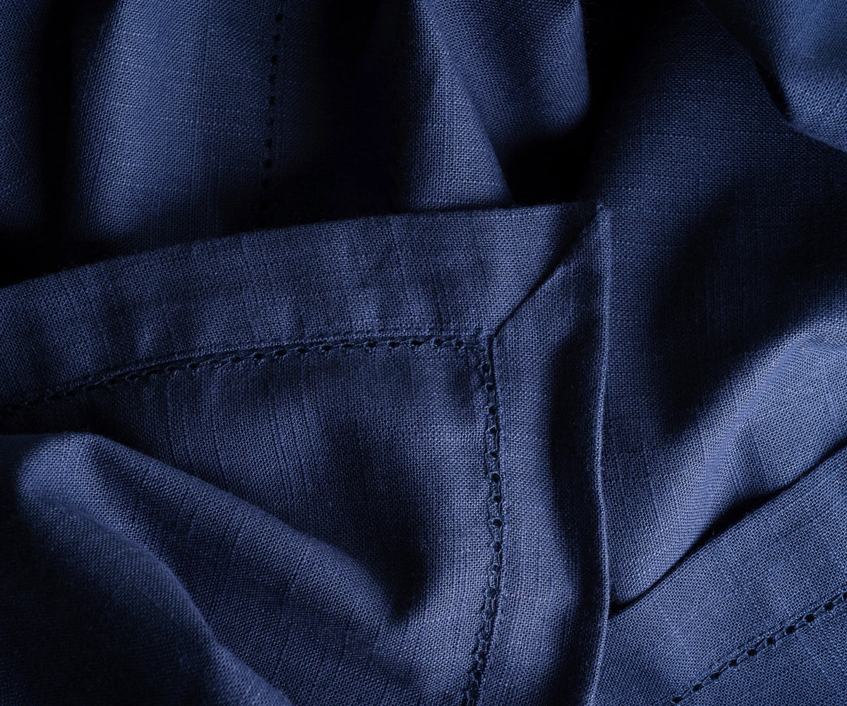 Navy Tablecloths with Hemstitch
