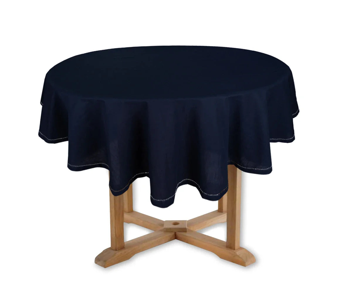 Navy Tablecloths with Hemstitch