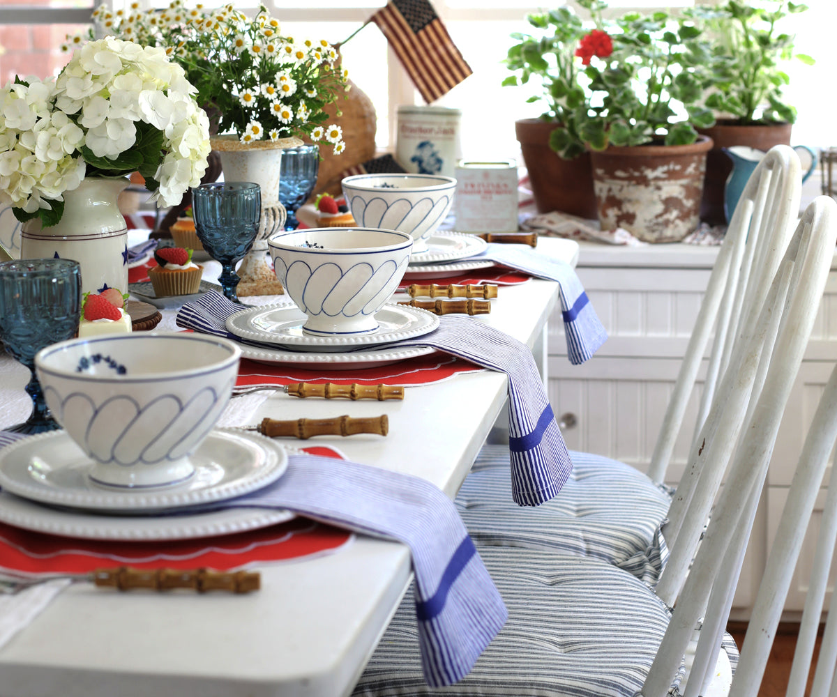Blue Cloth Napkins Set of 4