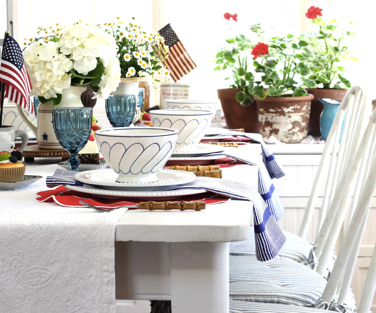 Blue Cloth Napkins Set of 4