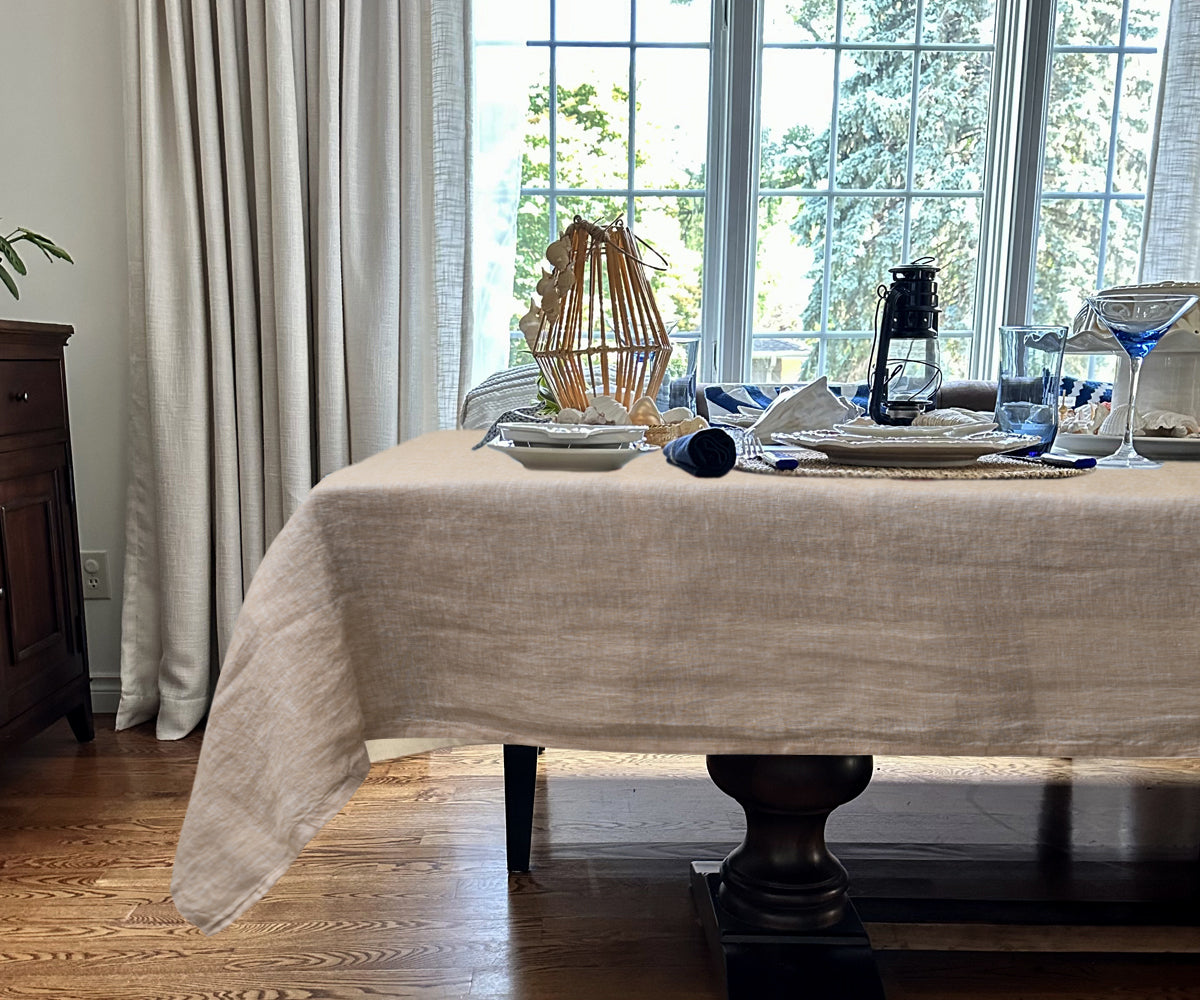 Plain Linen Rectangle Tablecloth