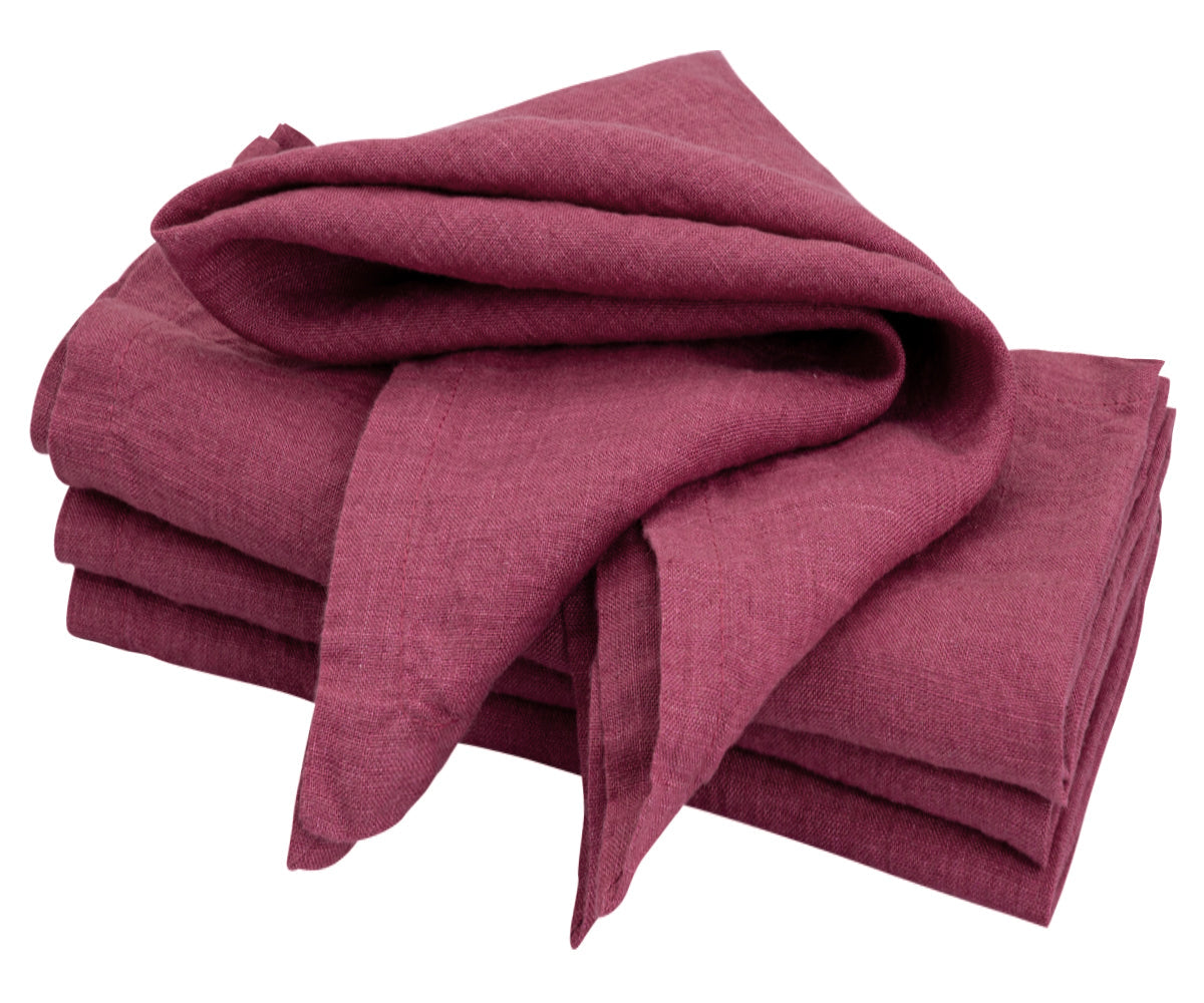 Plain Linen Napkins - Set of 4