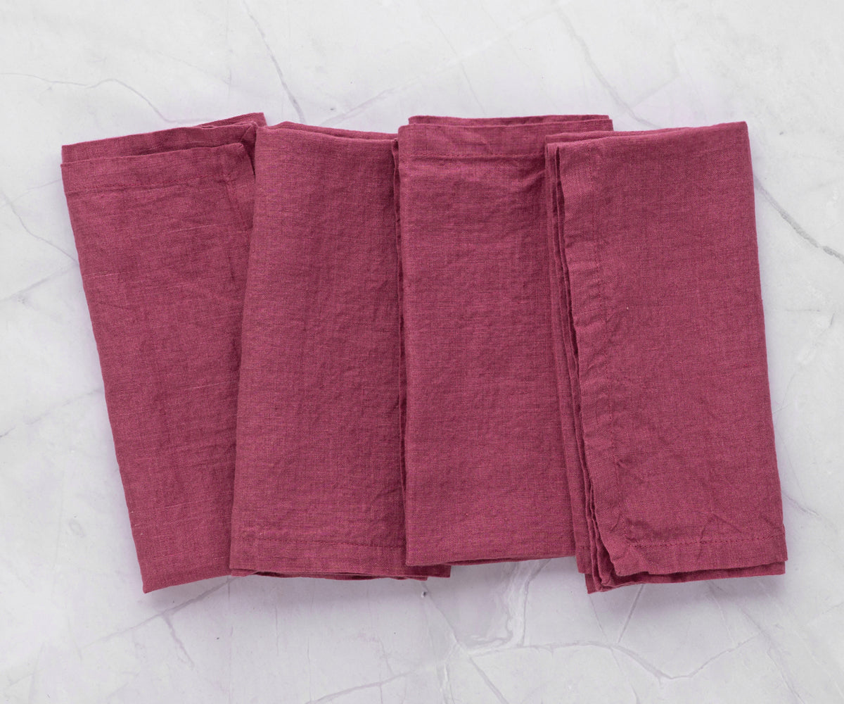 Plain Linen Napkins - Set of 4