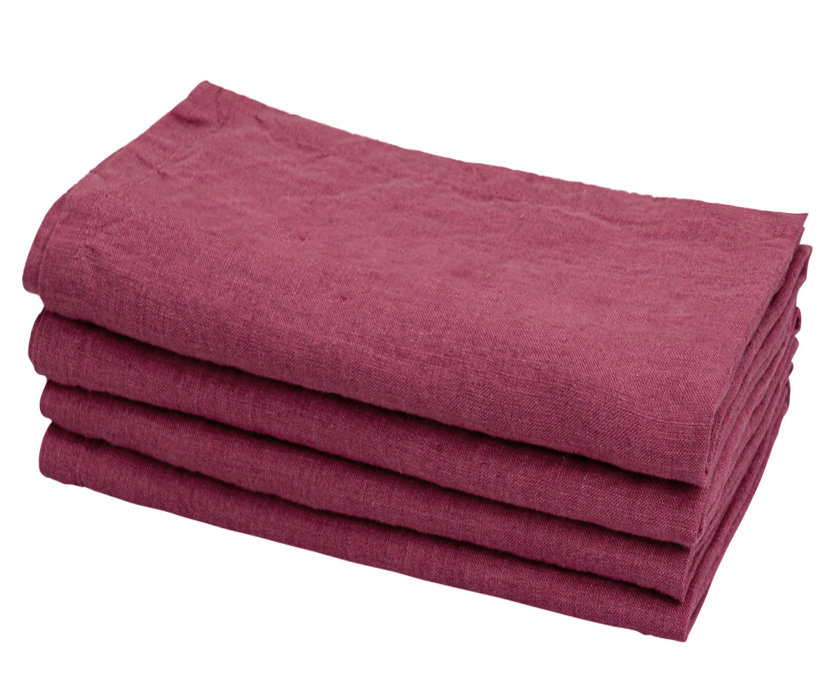 Plain Linen Napkins - Set of 4