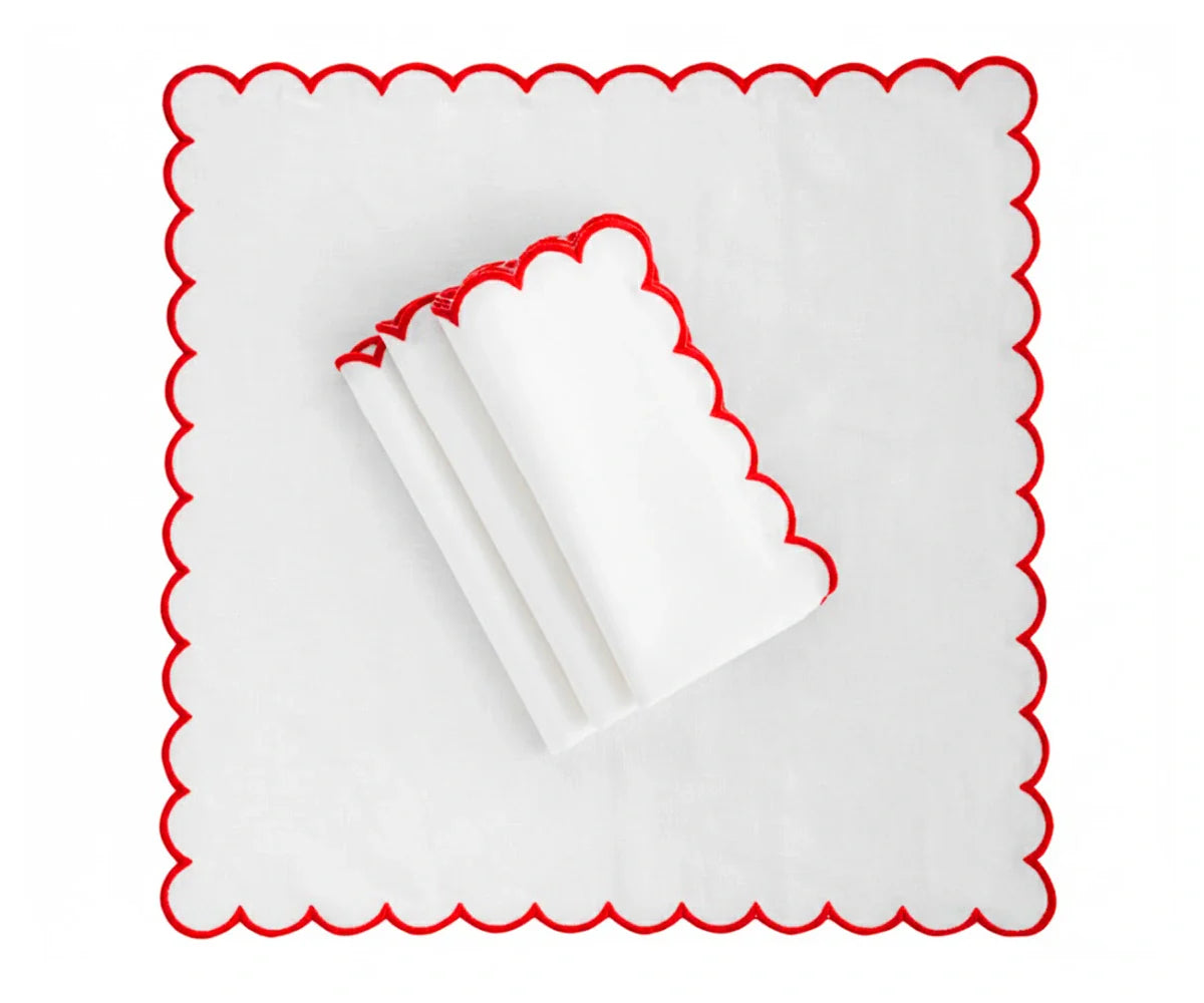 Scalloped Edge Napkins - Cut Work Napkin