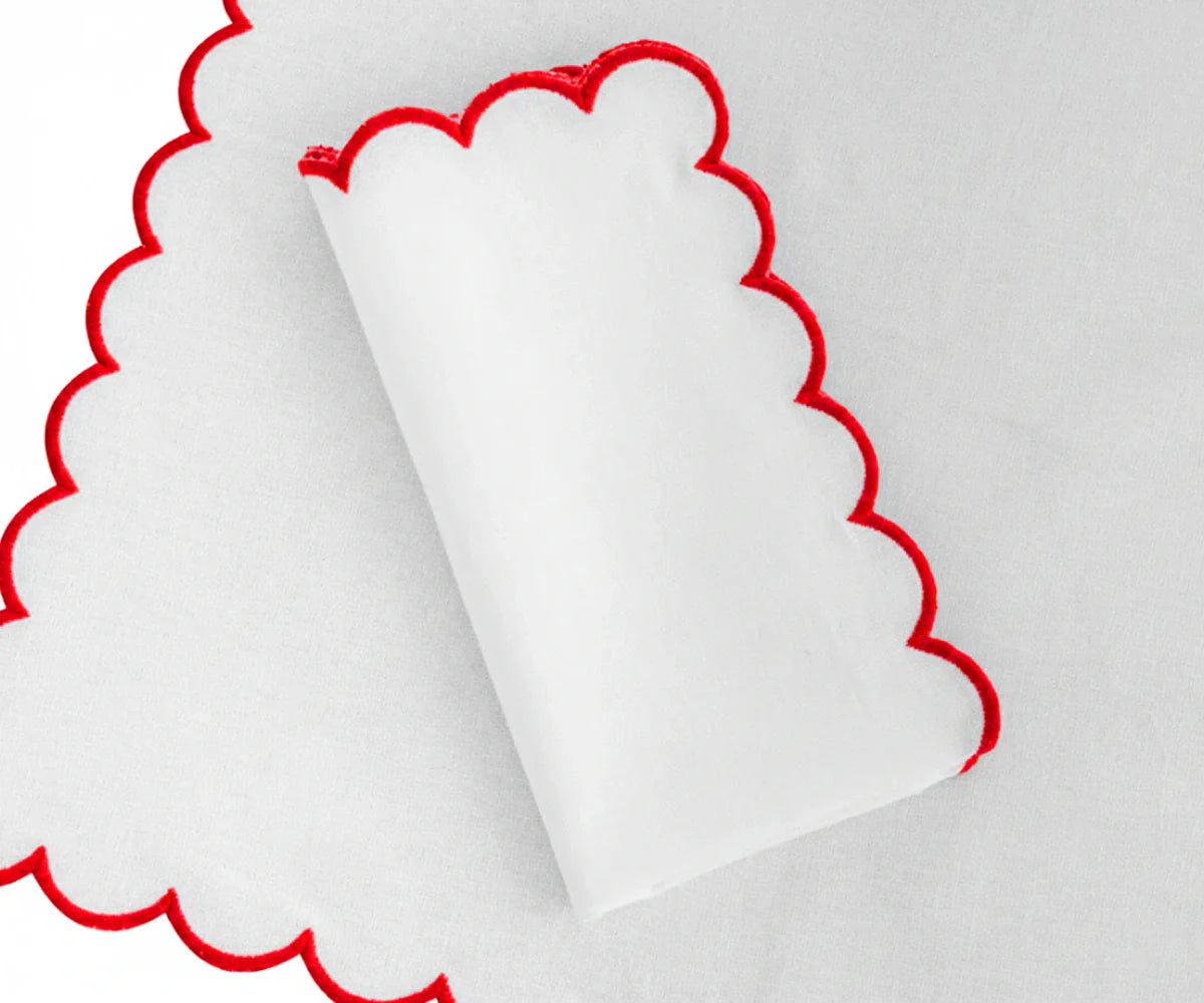 Scalloped Edge Linen Napkins