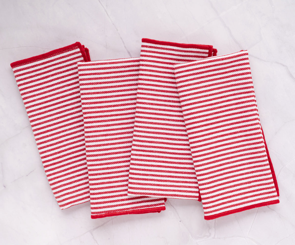 Red Dinner Napkins Set of 4