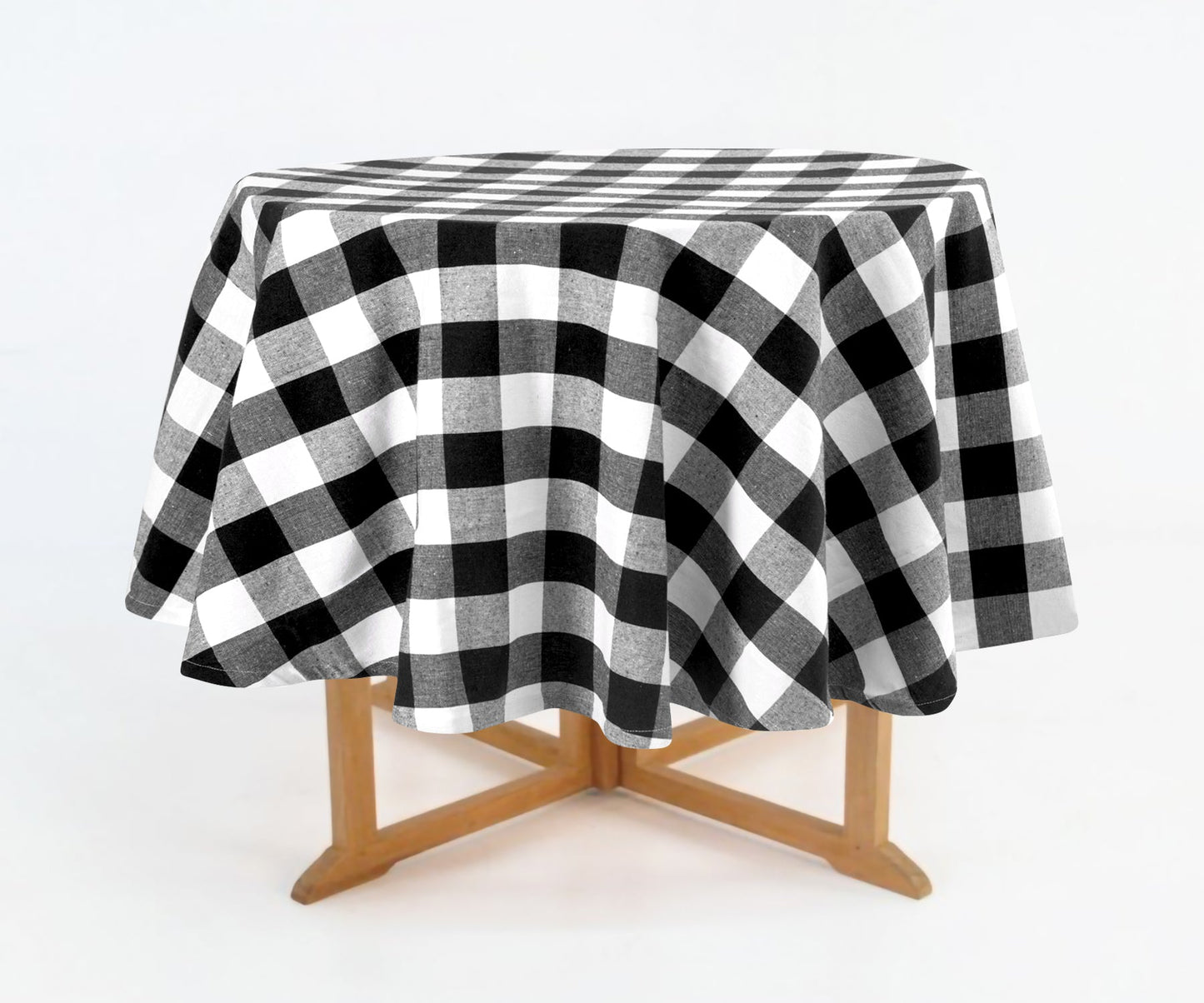 Black Round Tablecloth - Cotton Table Cover