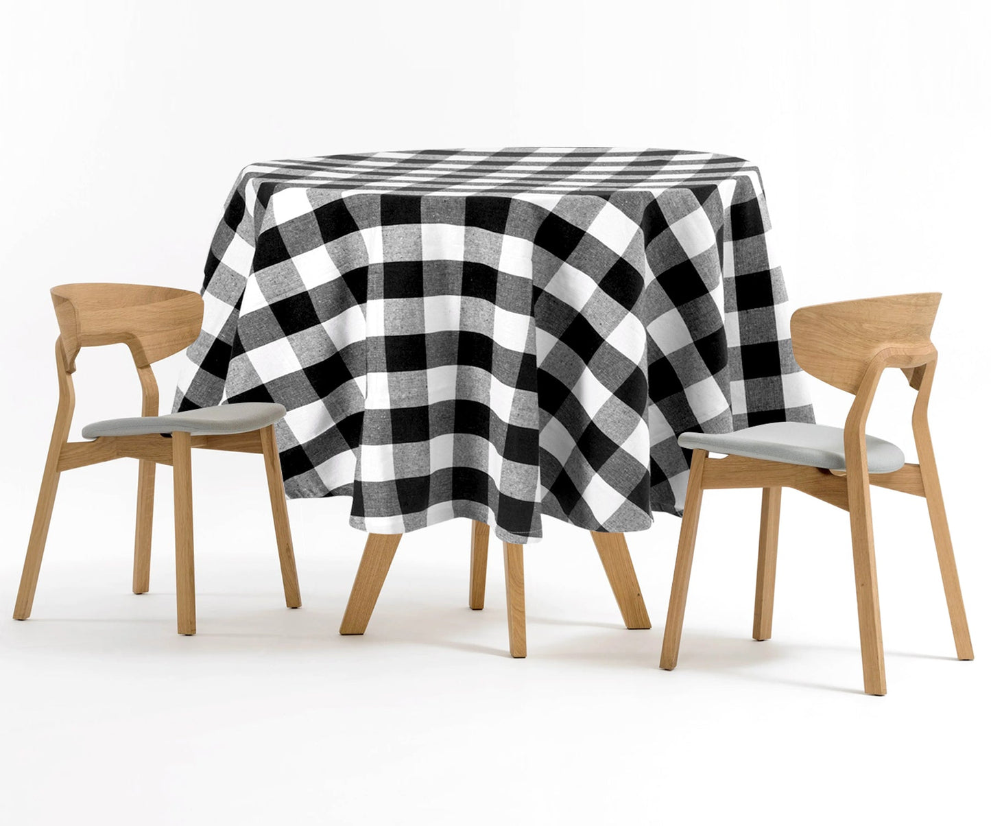 Black Round Tablecloth - Cotton Table Cover
