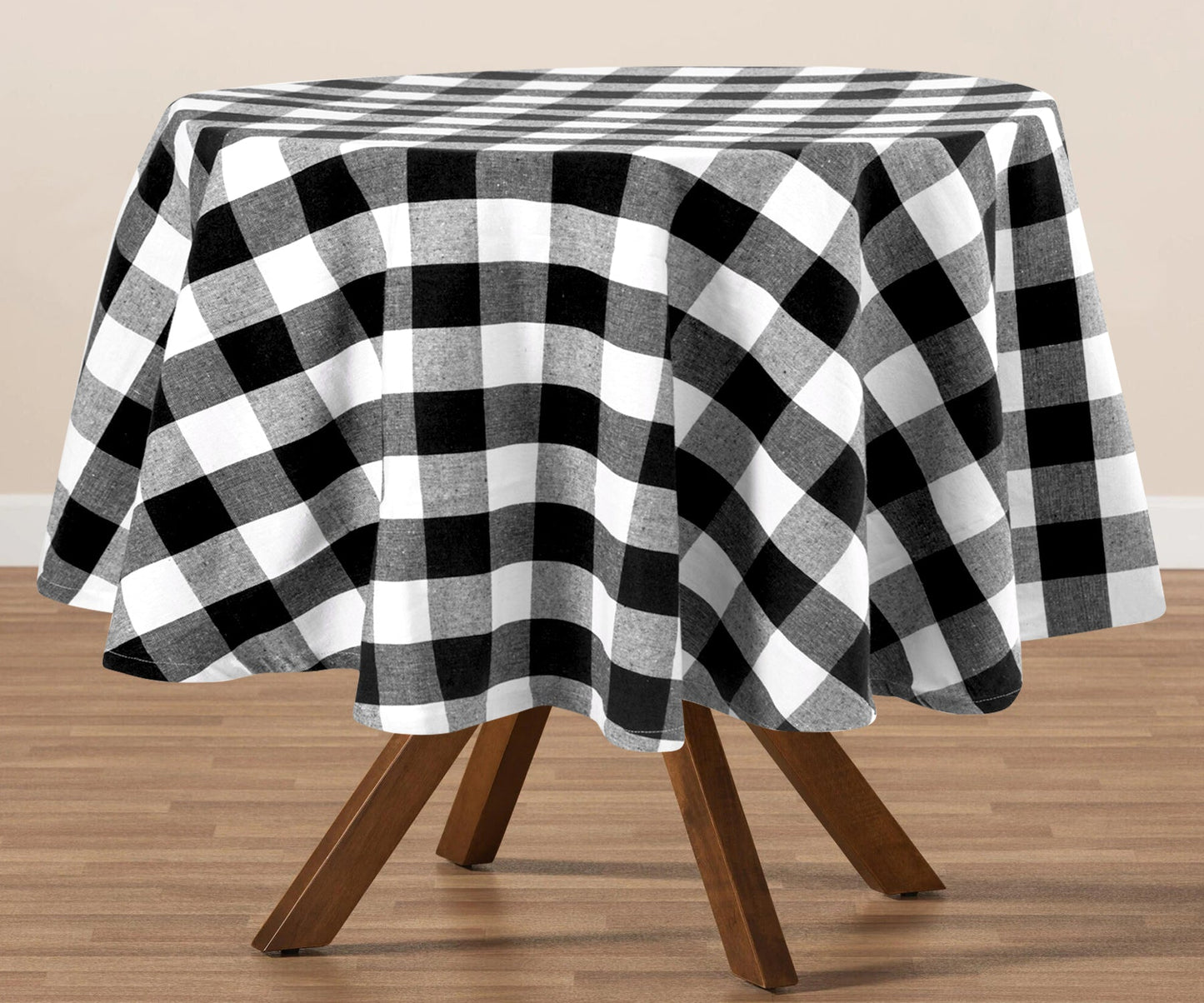 Black Round Tablecloth - Cotton Table Cover