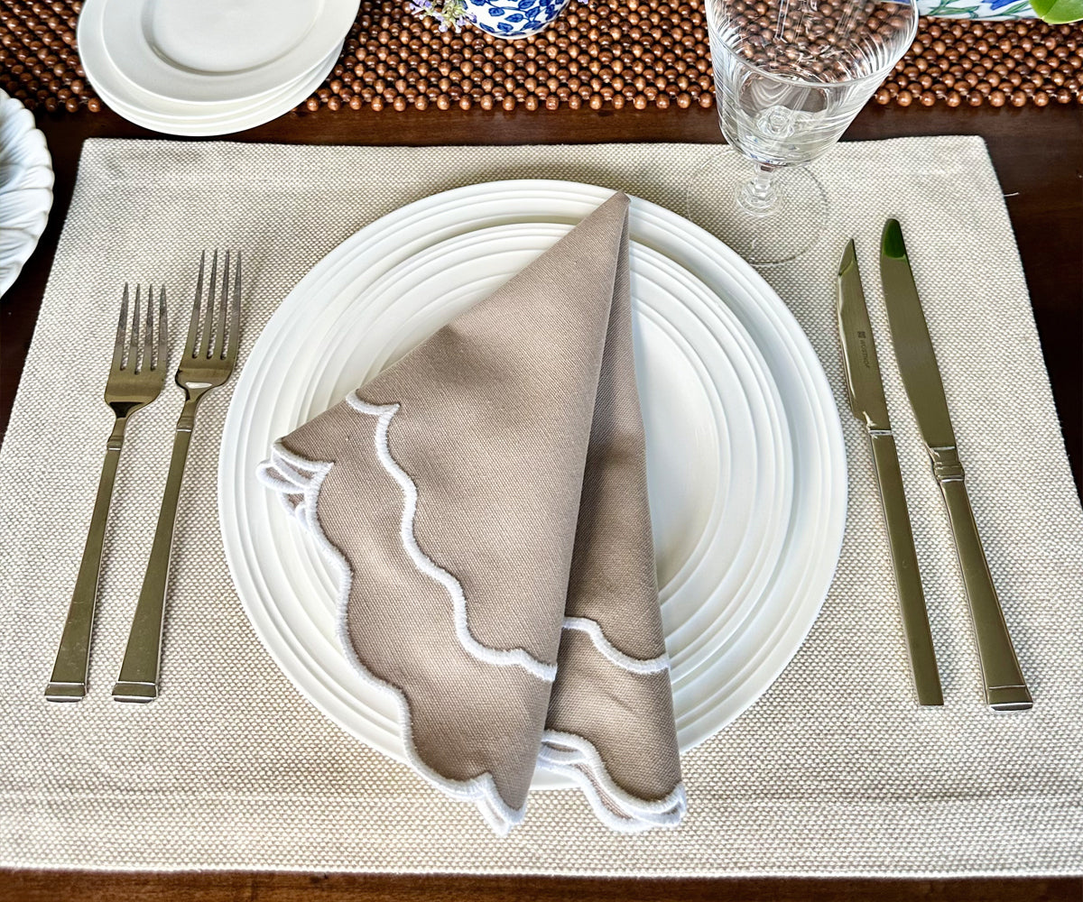 Beige Embroidery Napkins
