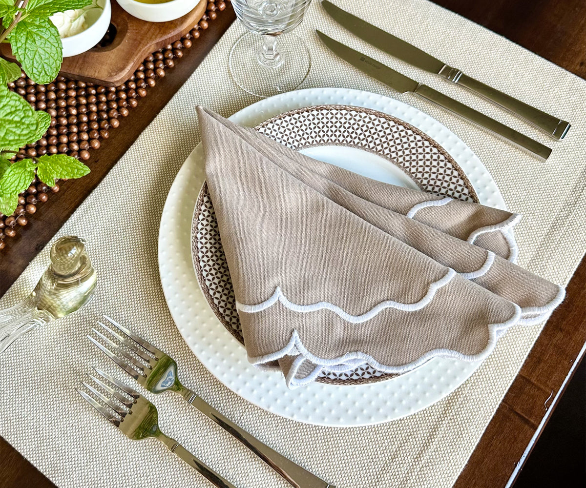 Beige Embroidery Napkins
