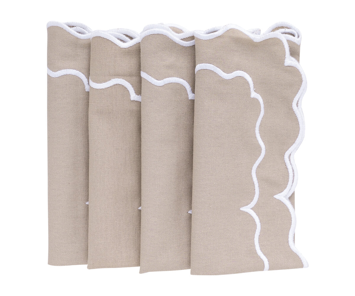 Scallop Trim Napkins - 100% Linen