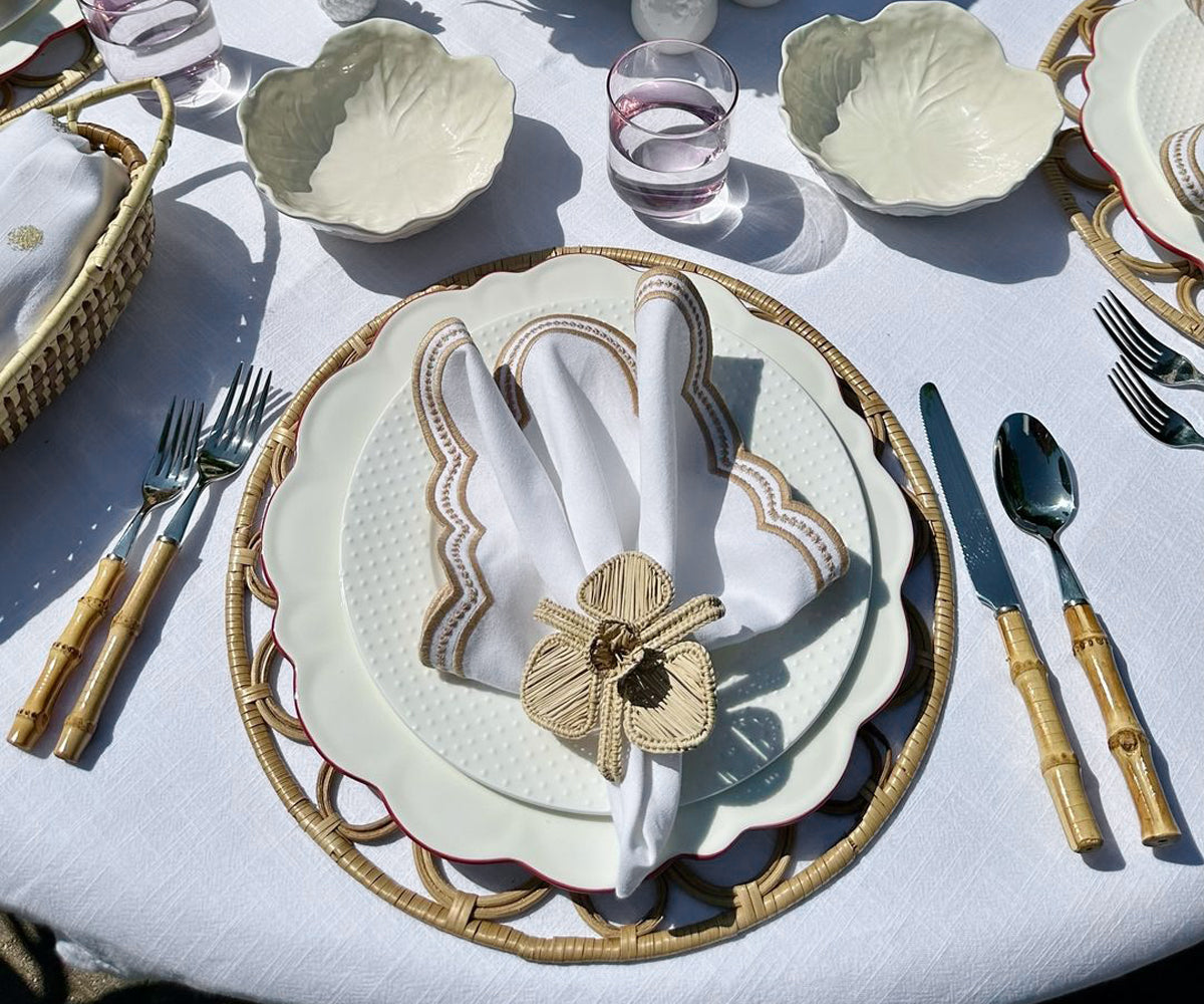 Scalloped Napkins - Embroidery Napkins