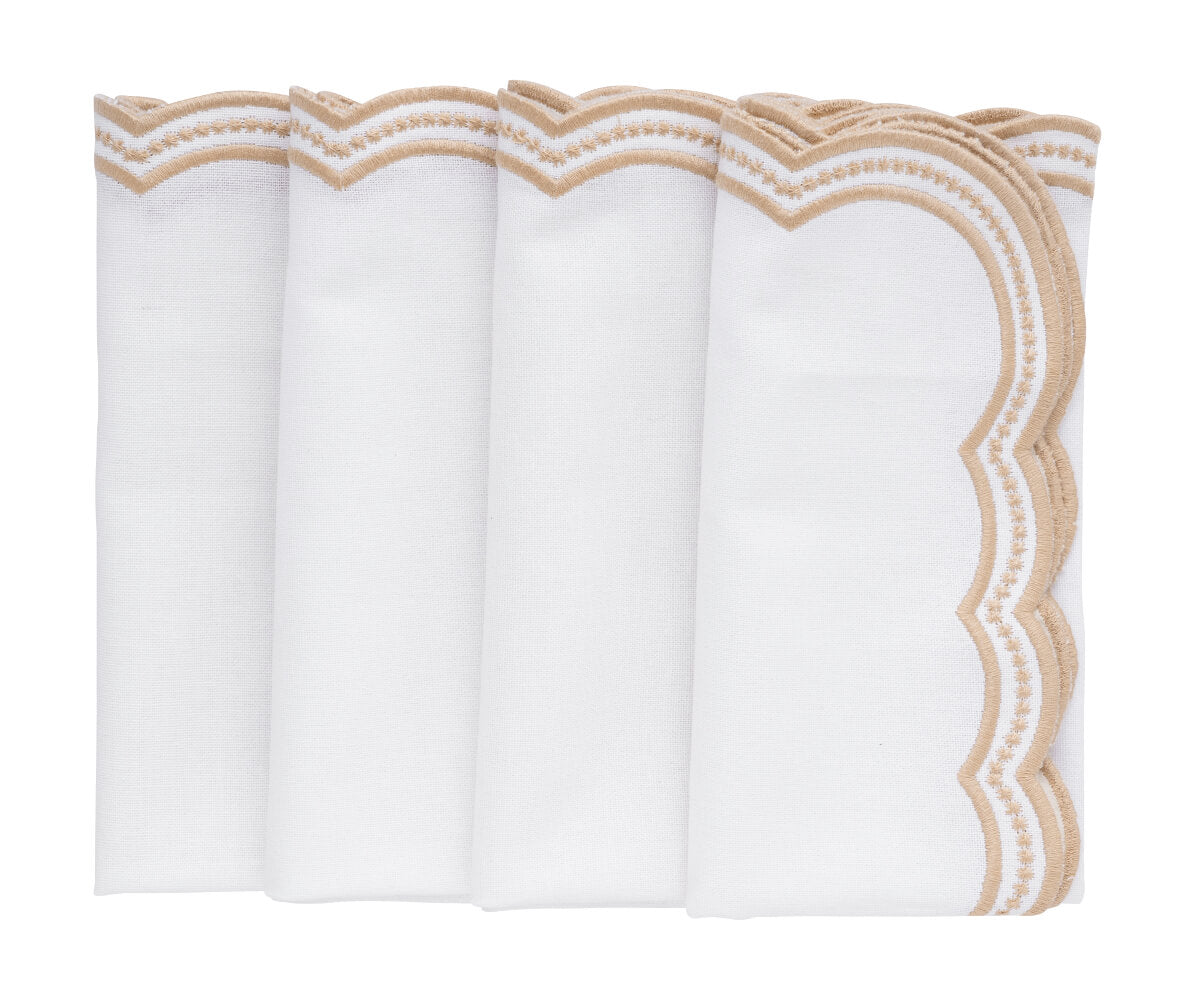 Scalloped Napkins - Embroidery Napkins