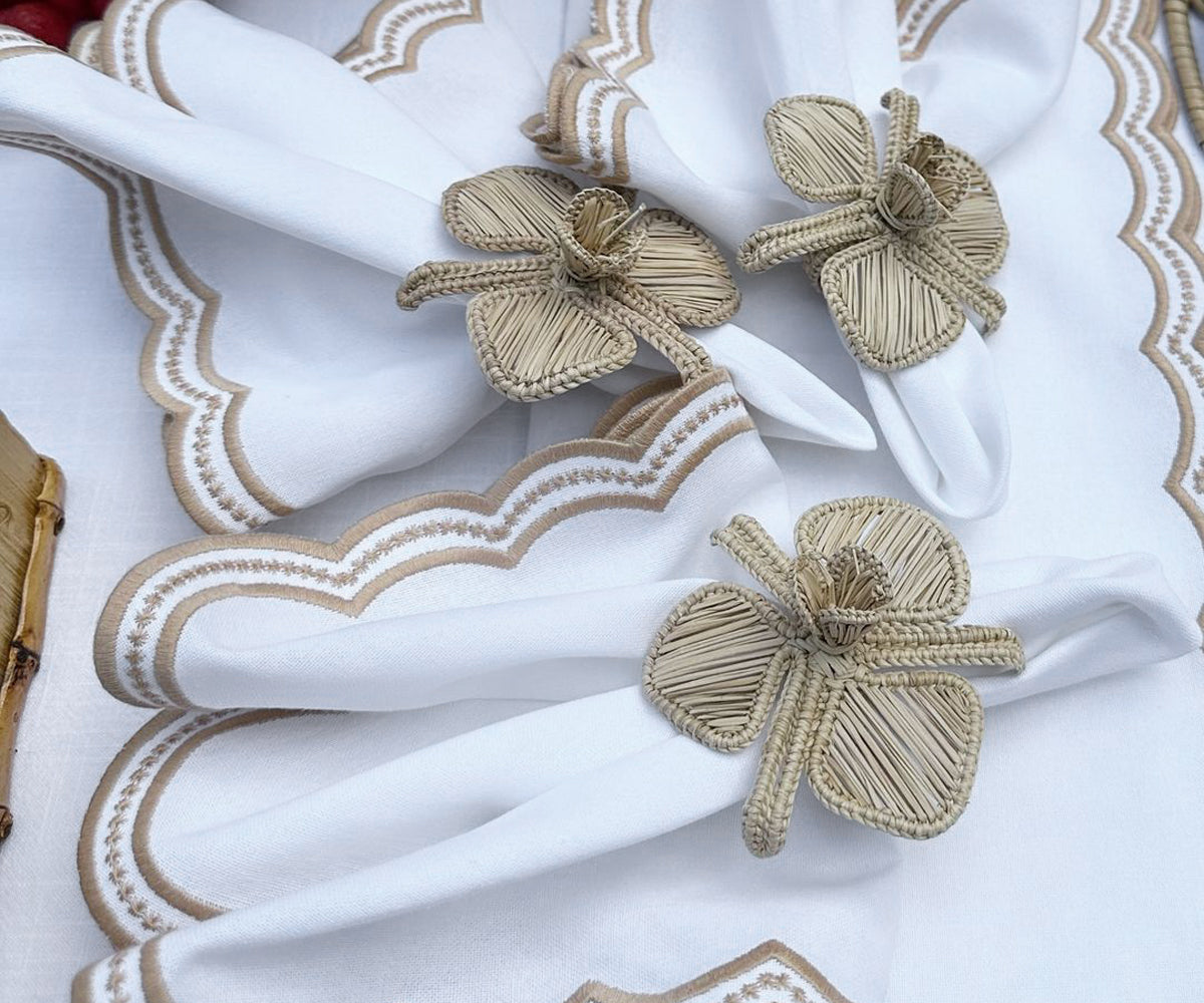 Scalloped Napkins - Embroidery Napkins