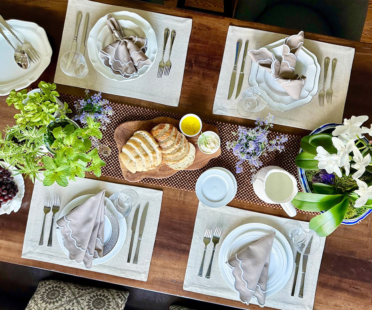 Scallop Trim Napkins - 100% Linen