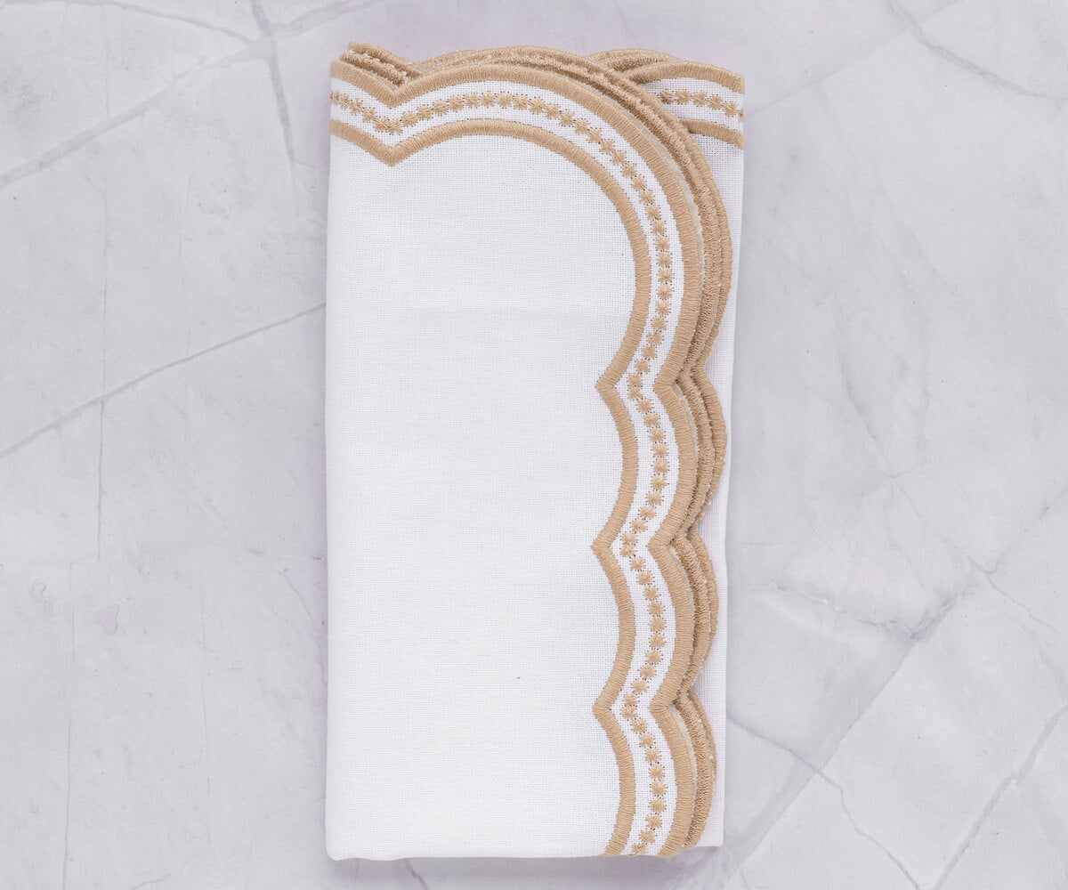 Scalloped Napkins - Embroidery Napkins