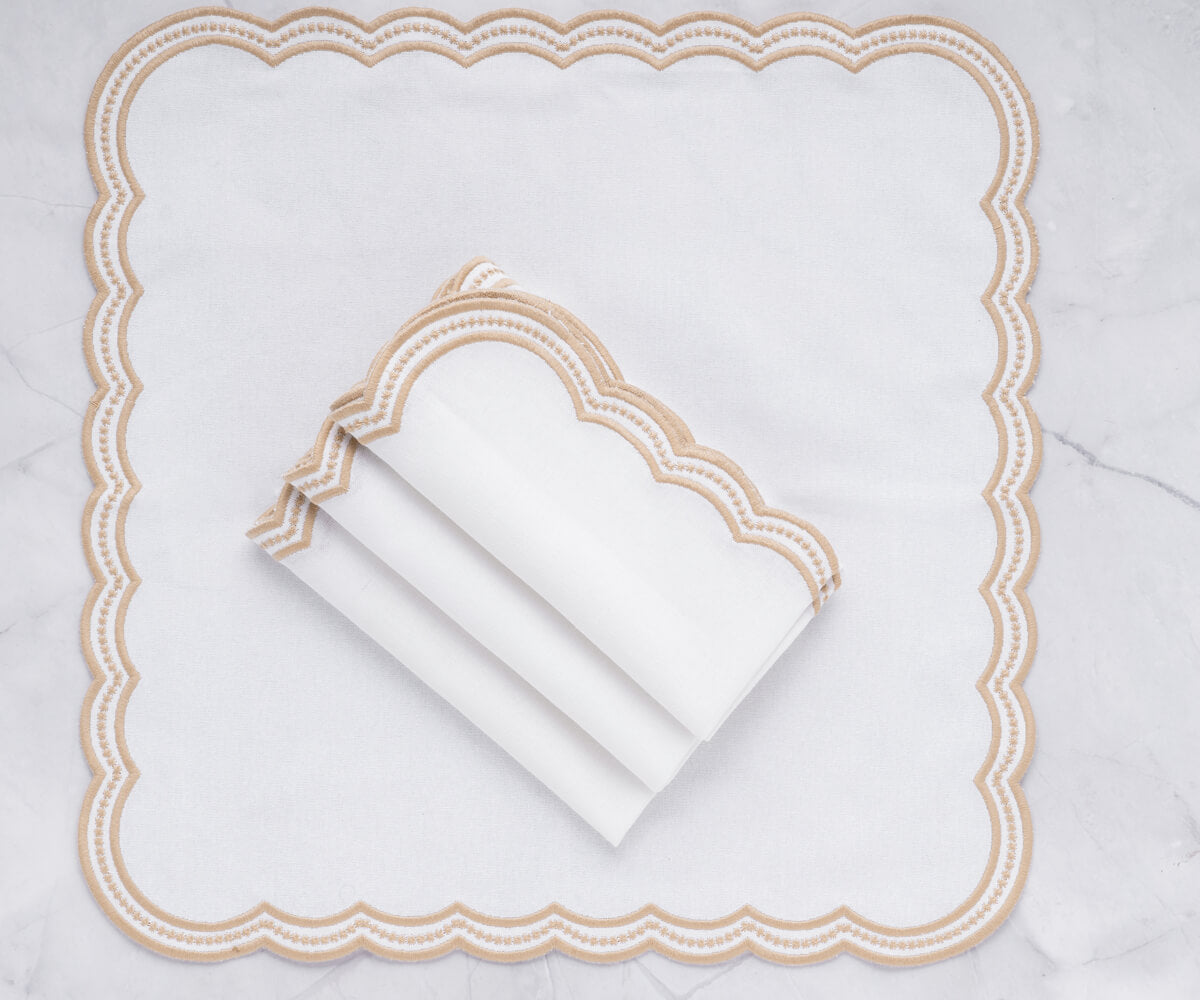 Scalloped Napkins - Embroidery Napkins