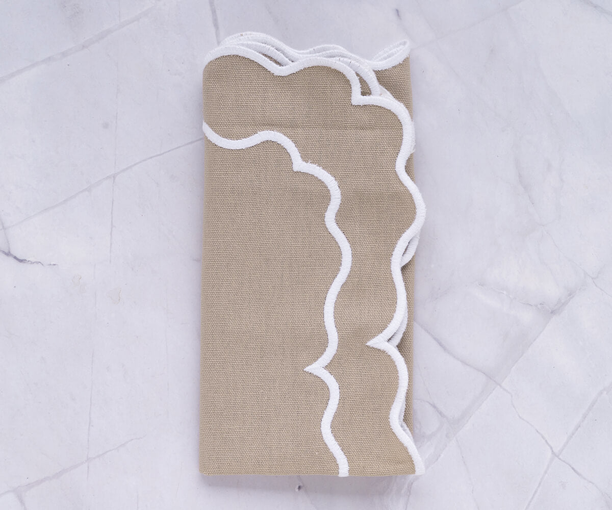Scallop Trim Napkins - 100% Linen
