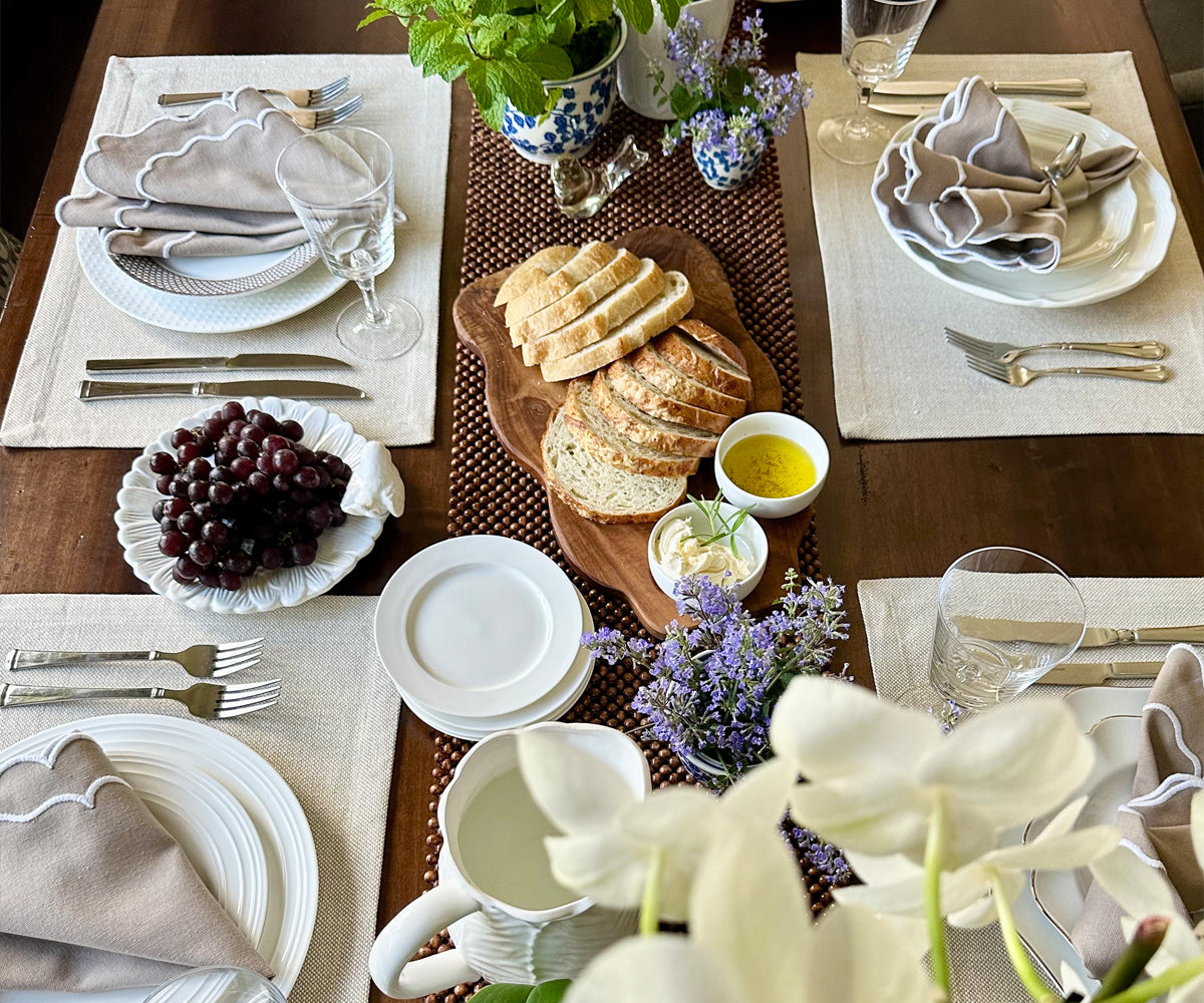 Scallop Trim Napkins - 100% Linen