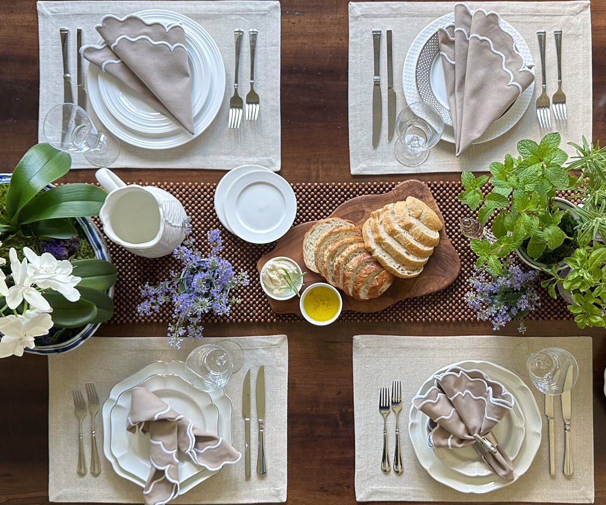 Scallop Trim Napkins - 100% Linen