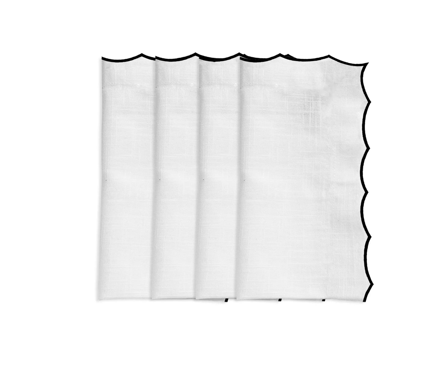 White scalloped napkins for weddings
