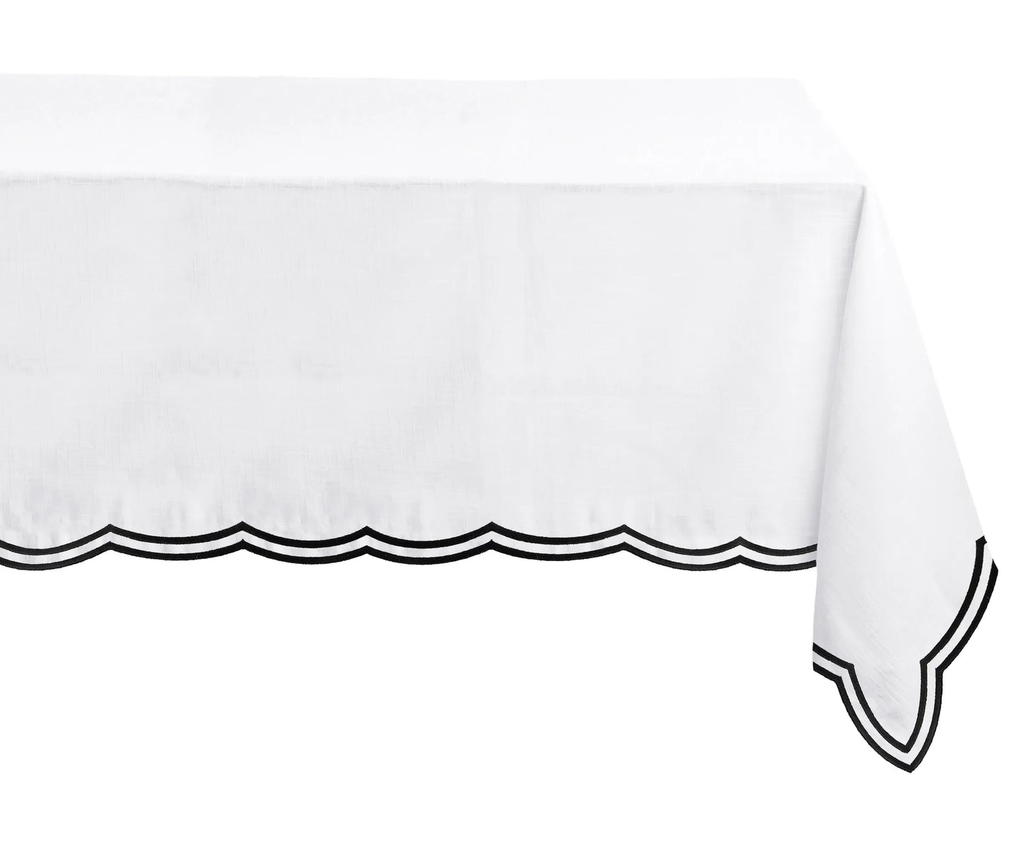 Scalloped Edge Tablecloth - Black