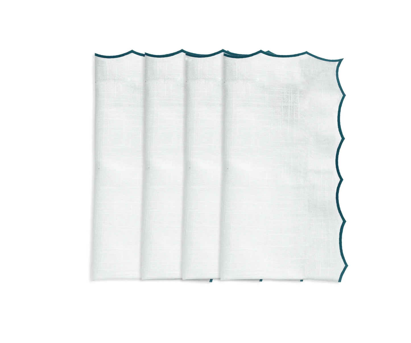 White scalloped napkins for weddings