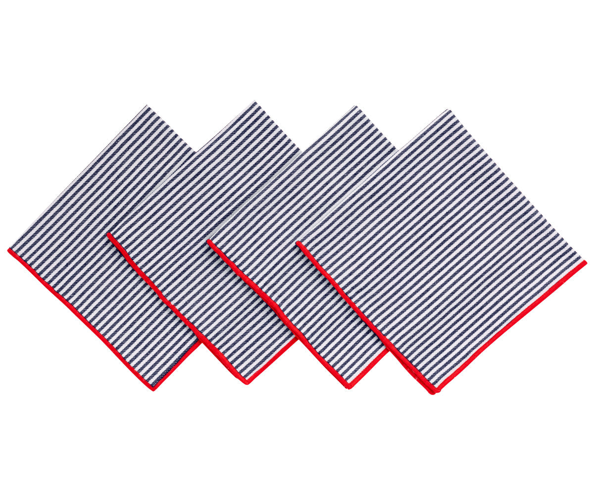 Striped Dinner Napkins with Borders